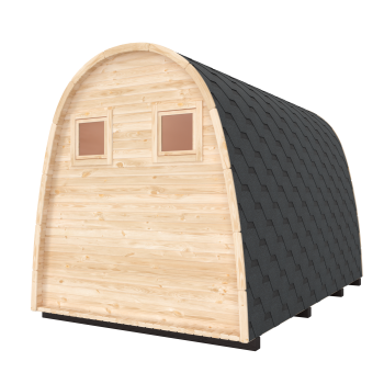 Preview: Fasssauna / Gartensauna / Banja / Viking 4,0 m mit Balkon